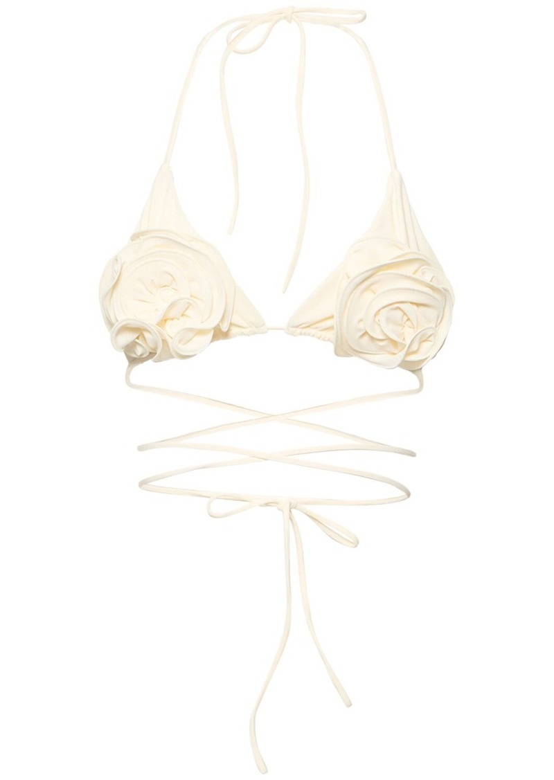 Magda Butrym 3d Flower Triangle Tech Bikini Top