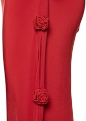 Magda Butrym 3d Roses Cutout Jersey Long Dress