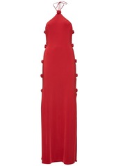 Magda Butrym 3d Roses Cutout Jersey Long Dress