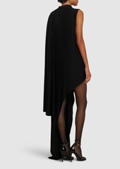 Magda Butrym Asymmetric Draped Cape Jersey Dress