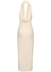 Magda Butrym Cotton Blend Knit Dress W/ Plunge Neck