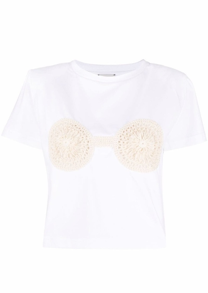 Magda Butrym crochet-detailed cotton T-shirt