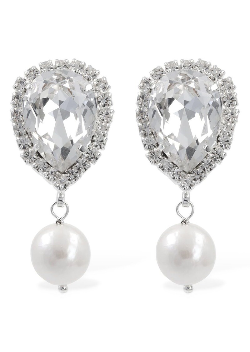Magda Butrym Crystal & Pearl Drop Earrings
