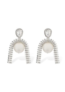 Magda Butrym Crystal & Pearl Pendant Earrings