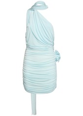 Magda Butrym Draped Jersey Mini Dress W/scarf
