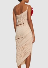 Magda Butrym Draped Jersey One Shoulder Midi Dress