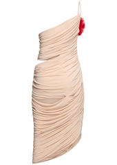 Magda Butrym Draped Jersey One Shoulder Midi Dress