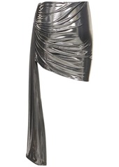 Magda Butrym Draped Metallic Jersey Mini Skirt