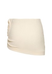 Magda Butrym Draped Mini Skirt W/ Roses