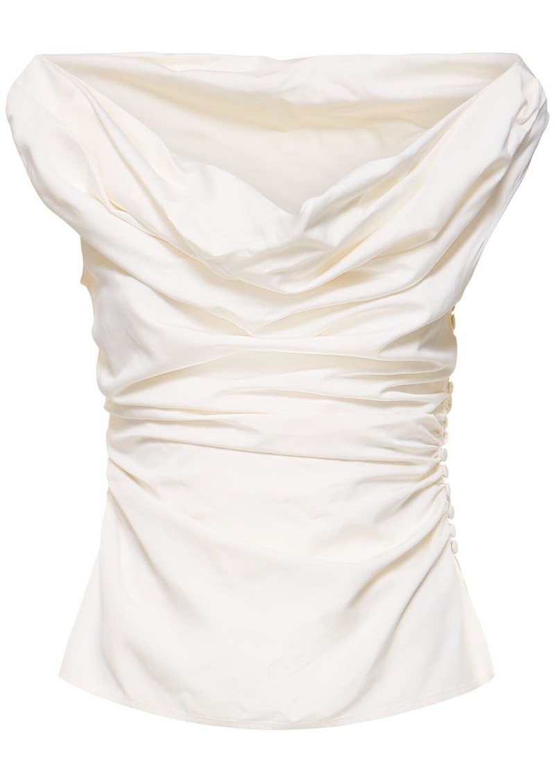 Magda Butrym Draped Silk Top