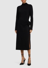 Magda Butrym Draped Wool & Silk Knit Mini Dress