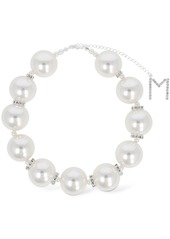 Magda Butrym Faux Pearl & Crystal Collar Necklace