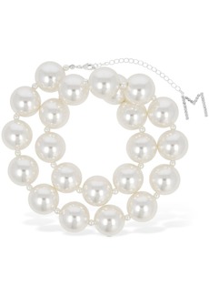 Magda Butrym Faux Pearl Double Wrap Necklace
