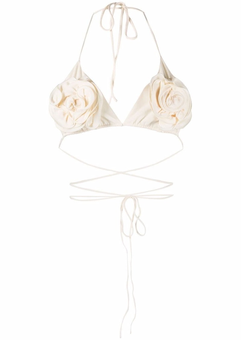 Magda Butrym flower-appliqué bikini top