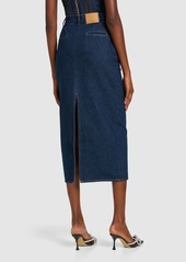 Magda Butrym High Rise Cotton Denim Midi Skirt