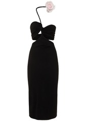 Magda Butrym Jersey Draped Cutout Midi Dress