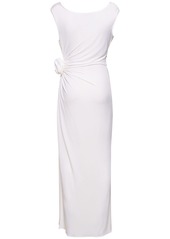 Magda Butrym Jersey Long Dress W/ Rose