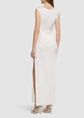 Magda Butrym Jersey Long Dress W/ Rose