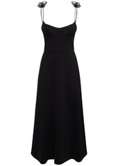 Magda Butrym Jersey Midi Dress W/roses