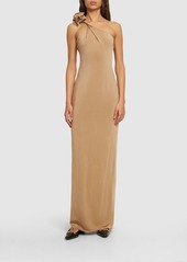 Magda Butrym Jersey One Shoulder Long Dress