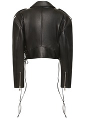 Magda Butrym Leather Cropped Biker Jacket