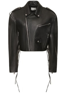 Magda Butrym Leather Cropped Biker Jacket