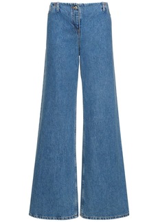Magda Butrym Low Rise Wide Cotton Denim Jeans