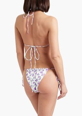 Magda Butrym - Appliquéd floral-print triangle bikini top - Purple - FR 34