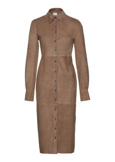 Magda Butrym - Button-Down Leather Midi Dress - Brown - FR 34 - Moda Operandi