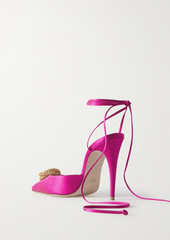 Magda Butrym - Crystal-embellished satin pumps - Pink - EU 36