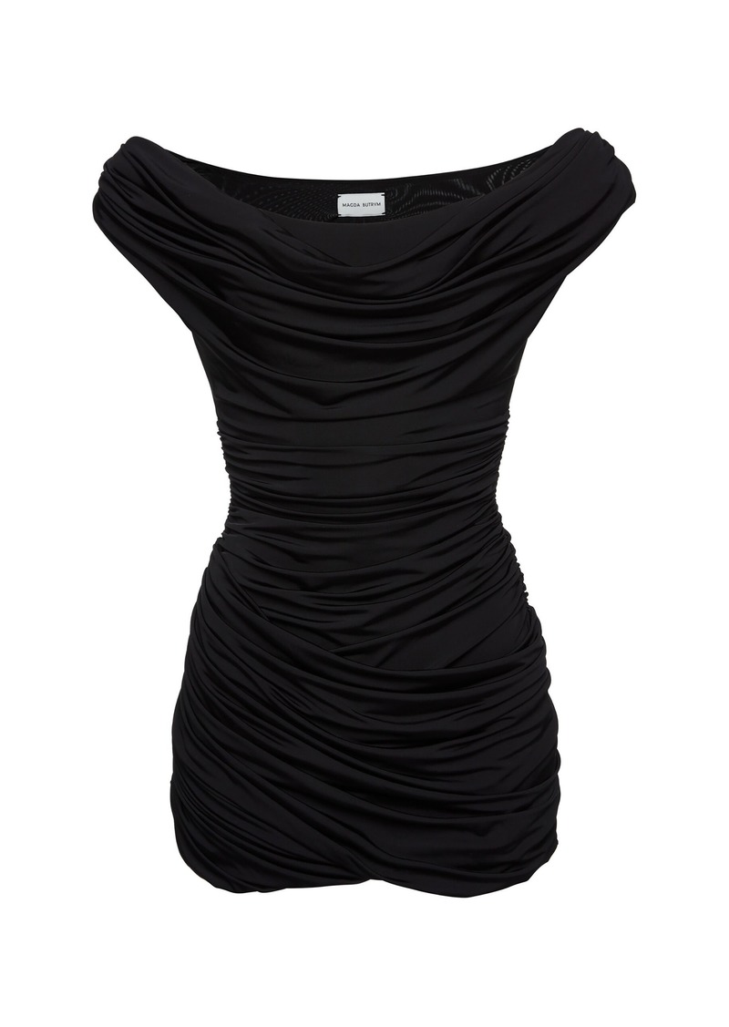 Magda Butrym - Draped Mini Dress - Black - FR 40 - Moda Operandi