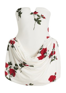 Magda Butrym - Draped Strapless Silk Mini Dress - White - FR 40 - Moda Operandi