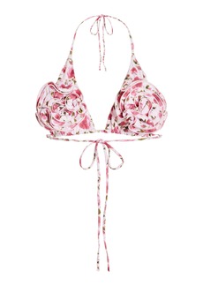 Magda Butrym - Floral-Appliquéd Bikini Top - Print - IT 38 - Moda Operandi