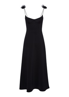 Magda Butrym - Floral-Detailed Midi Dress - Black - FR 36 - Moda Operandi