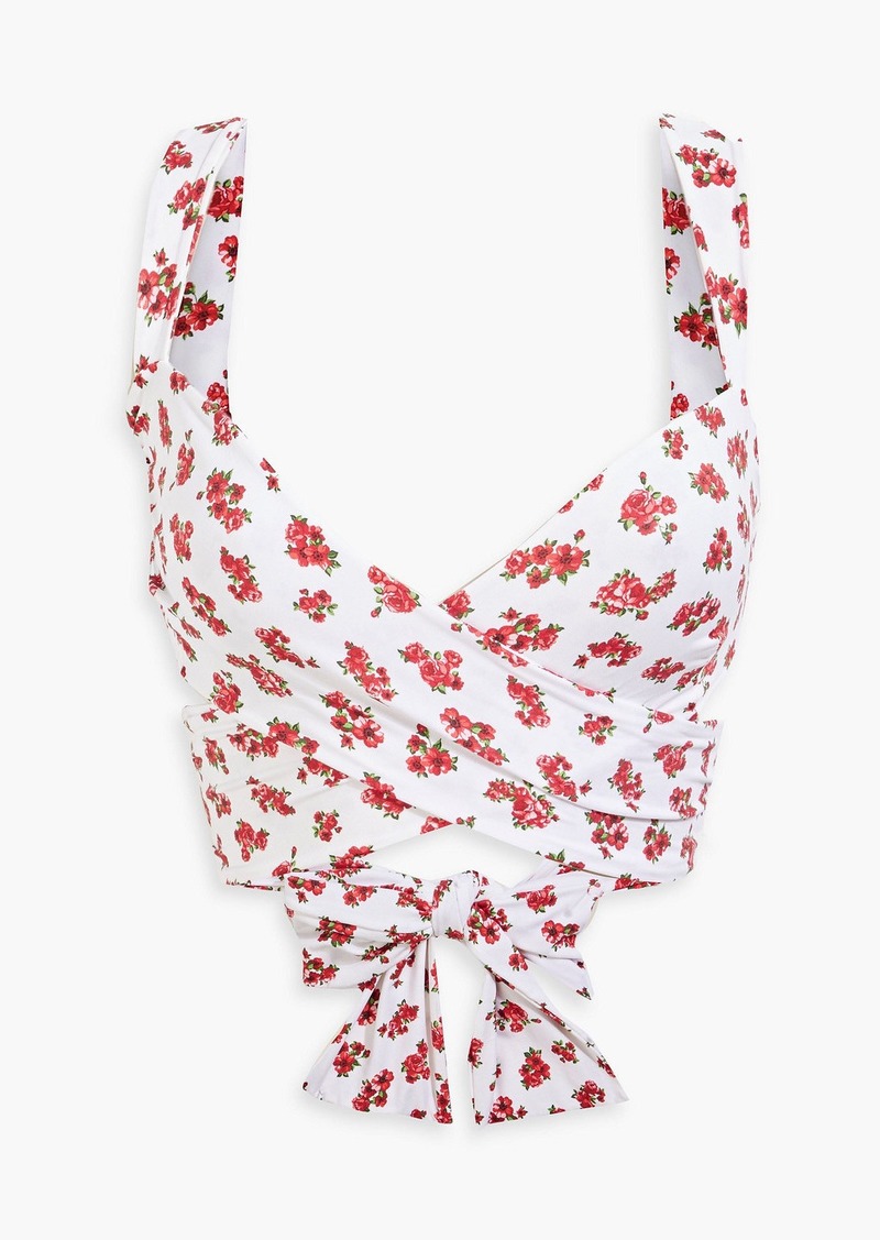 Magda Butrym - Floral-print bikini top - Red - FR 36