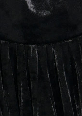 Magda Butrym - Gathered crystal-embellished velvet mini dress - Black - FR 34