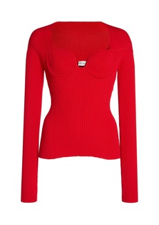 Magda Butrym - Knit Bustier Top - Red - FR 36 - Moda Operandi