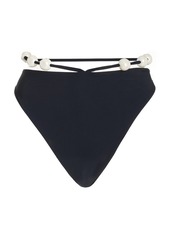 Magda Butrym - Pearl-Detailed High-Rise Bikini Bottoms - Black - IT 36 - Moda Operandi