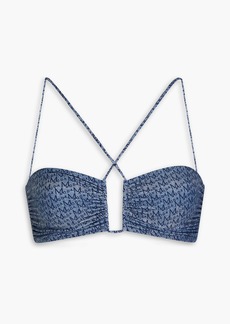 Magda Butrym - Printed ruched bikini top - Blue - FR 36