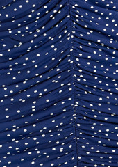 Magda Butrym - Ruched polka-dot stretch-jersey halterneck mini dress - Blue - FR 38