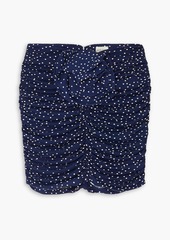 Magda Butrym - Ruched polka-dot stretch-jersey mini skirt - Blue - FR 40