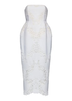 Magda Butrym - Sculpted Embroidered Cotton Maxi Dress - White - FR 34 - Moda Operandi