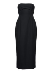 Magda Butrym - Sculpted Strapless Cotton Midi Dress - Black - FR 38 - Moda Operandi