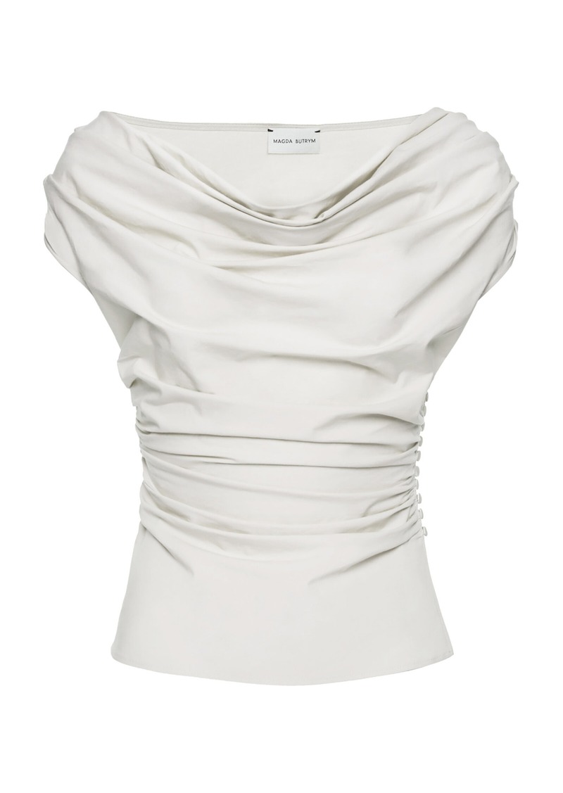 Magda Butrym - Silk Button Up Top - White - FR 34 - Moda Operandi