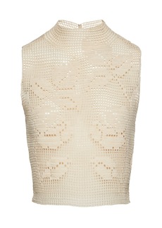 Magda Butrym - Sleeveless Crocheted Cotton-Blend Crop Top - Ivory - FR 34 - Moda Operandi