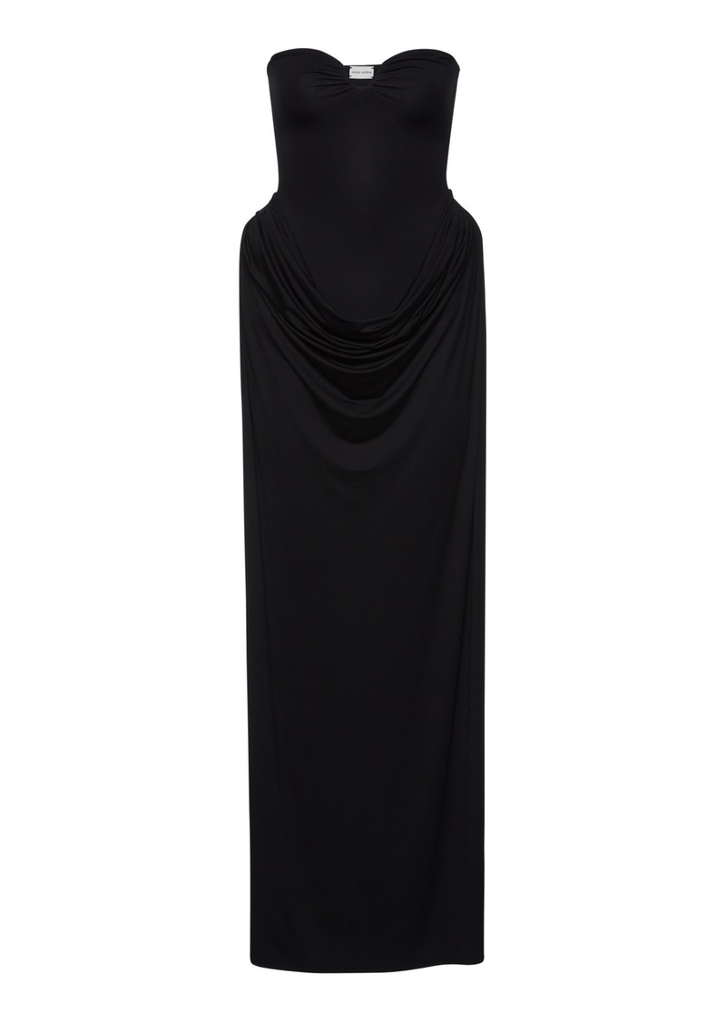 Magda Butrym - Strapless Draped Maxi Dress - Black - FR 42 - Moda Operandi