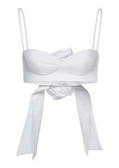 Magda Butrym - Tie-Back Cropped Cotton Bra Top - White - FR 36 - Moda Operandi