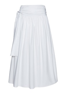 Magda Butrym - Tie-Waist Cotton Midi Skirt - White - FR 34 - Moda Operandi