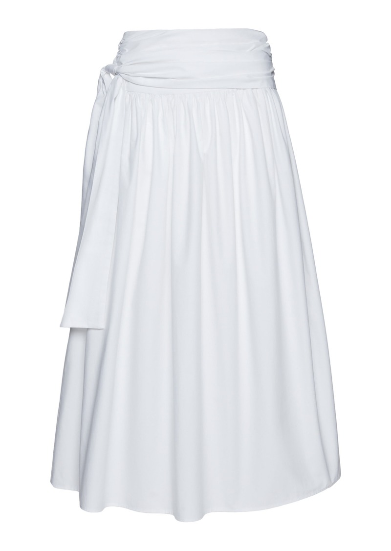 Magda Butrym - Tie-Waist Cotton Midi Skirt - White - FR 38 - Moda Operandi