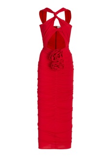 Magda Butrym - Women's Exclusive Gathered Cutout Midi Dress - Red - FR 36 - Moda Operandi